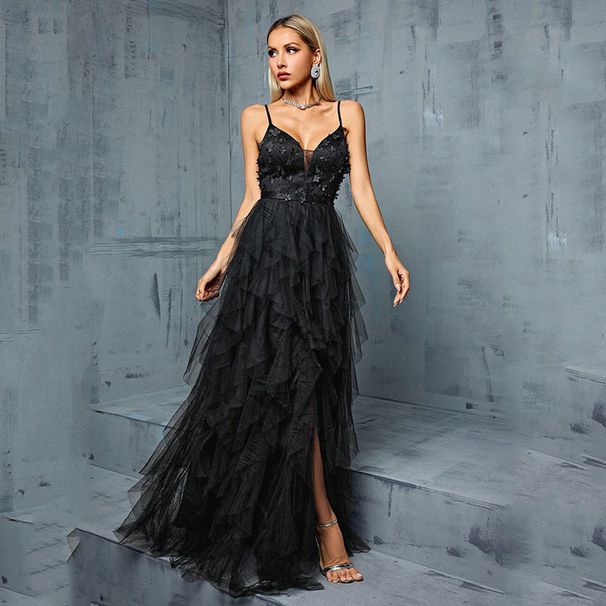 Women's Clothing Suspender Dress For Women New Style Mesh Design Light Luxury Niche Adult Ceremony Evening Dress For Women_ecoleips.com