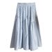 Women's Irregular Plaid Midi Skirt Spring Summer New Arrival Concealing Hips Wide A-Line Hem Bottoms_ecoleips.com