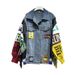 Women's Clothing Loose Tassel Fashionable Heavy Embroidery Splicing Denim Jacket Tops_ecoleips.com