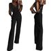Women's High-Waisted Jumpsuit Mesh And Powder Splicing Elegant Style Autumn_ecoleips.com