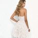 Women's White Floral Print Strapless Bridesmaid Dress Midi Skirt Evening Gown Relaxed Everyday Wear Comfortable Feshion_ecoleips.com
