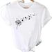 European And American Women's Clothing, Round Neck, New White Short-sleeve Dandelion T-shirt For Women_ecoleips.com