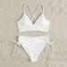 Women's Clothing Sexy Swimsuit Solid Color V Neck Bikini High Waist Strap Split Multi Color Swimsuit_ecoleips.com