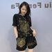 Women's Clothing Summer New Short Sleeved Shorts Women's Casual Suits European Women's Clothing Hot Diamond T Shirt Two Piece Suit_ecoleips.com