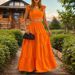 Aria Basics Aria Basics 2025 Summer European And American Cross-Border New Style Elegant Sexy Solid Color Mid-Waist Strap Wide Hem Two-Piece Set_ecoleips.com
