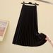 Women's Clothing High Waist Pleated Skirt Women's Spring And Autumn Mid Length New All Match Big Swing Skirt Slim A Line Skirt Trendy New Style_ecoleips.com