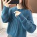K Vertical Lazy Style Round Neck Pullover Sweater For Women; New Loose Women's Sweater; Knitted Top._ecoleips.com