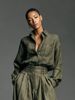 Unisex Oversized Shirt & Pants Set – 90s Vintage Workwear Style (S-XL, Army Green)_ecoleips.com