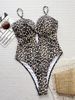 Women's Clothing Leopard Print Cutout One Piece Swimsuit Women's Bikini Export Style Shoulder Strap For Formal & Casual For Women_ecoleips.com