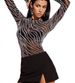 Women's Glossy Sheer Knit Long Sleeve Top – Slim Fit Round Neck Shimmer Blouse For Layering_ecoleips.com