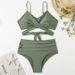 Sexy High-Waist Bikini Set With Leopard Print - Cross Back Design, Comfortable & Stylish Swimwear For Women_ecoleips.com