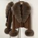 Luxury Short Knit Cardigan With Fox Fur Collar – Elegant Cropped Coat For Women (Acrylic Blend, Soft & Stylish)_ecoleips.com