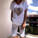 Women's Clothing Casual Loose Women's Heart Shaped Sequin Decoration Suit Cotton And Linen Loose Shorts_ecoleips.com