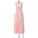 Elegant Deep V Neck Hollow Out Halter Maxi Dress With Flowy Hemline, Sexy Women's Casual Party Dress_ecoleips.com