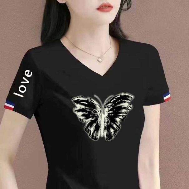 Women's Clothing T-Shirt Short Sleeve Slim Fit Versatile Plus Size Clearance Sale Half Sleeve Top_ecoleips.com