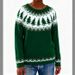 "Christmas Tree Knit Sweater Women's - Festive Jacquard Pullover (S-XXXXL, Round Neck, Acrylic Blend, Cozy Holiday Party Wear)"_ecoleips.com