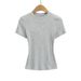 Women's Clothing Hot Girls Sexy Tight Fitting Slim Round Neck Pullover Bottoming Shirt Multi Color Short Sleeved T Shirt Tops For Women_ecoleips.com