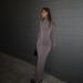 2024 Autumn Winter New European And American Foreign Trade Sexy Waist Slimming Solid Color Long Elegant_ecoleips.com