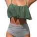 2026 European American Style Solid Color Push-Up Swimsuit High-Waist Two-Piece Bikini Set Vacation Sexy Polyester Bikini_ecoleips.com
