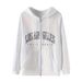Women's Casual Loose Fitting Hooded Zip Up Cardigan Fleece Lined Top 5046 Print Autumn Winter European American Style_ecoleips.com