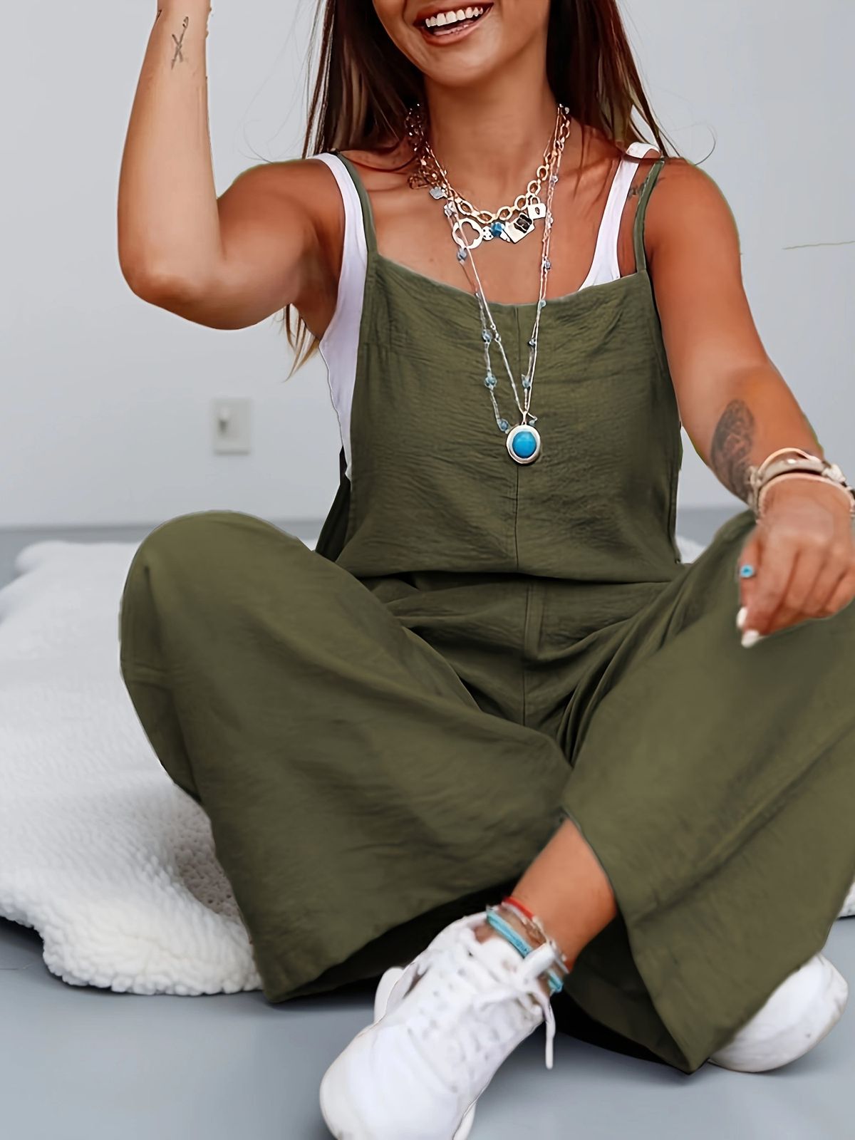 Women's Casual Jumpsuit Summer Style with Pockets European And American Style New Cross Border Clothing Amazon HX007_ecoleips.com