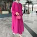 Muslim Plus Size Women's Clothing Loose Elegant Commuter Long Two-Piece Set Autumn Outfit_ecoleips.com