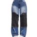 Women's Clothing Patchwork Patchwork Denim High Waist Tight Hip Raw Edge Women's Straight Denim_ecoleips.com