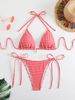Verve 2024 Fashion Sexy Two Piece Vacation Women's Printed Tie Bikini Set_ecoleips.com