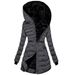 Winter Women's Slim-Fit Fleece-Lined Hooded Coat – Thickened Polyester Puffer Jacket For Cold Weather (Red/Yellow/Grey/Black)_ecoleips.com