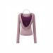 Pure Desire Spice Girl Neck Strap Chest Pad Small Vest Temperament Outer Swing Neck Long Sleeve Blouse T-shirt Spice Girl Two-piece Set_ecoleips.com