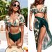 Women's Clothing Metal High Waist Fashion Hot Style Bikini Flying Edge Swimsuit_ecoleips.com