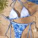 Women's Clothing Women's Style Swimsuit Blue White Porcelain Print Backless Halter Neck Bikini Three Piece Sexy_ecoleips.com