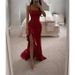 Women's Clothing New Sexy Suspenders Slit Floor Length Dress_ecoleips.com