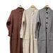 Oversized Notch Lapel Cardigan – Chunky Knit Duster Coat For Women (Black/Cream/Gray, One Size Fits Most)_ecoleips.com