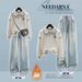 Men's Winter Fleece Tracksuit Set – Cozy Polo Collar Sweatshirt & Elastic Waist Jogger Pants (S-2XL, Blue/Lavender/Beige)_ecoleips.com