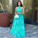 Women's Clothing Elegant Women's Printed A-Line Dress European American Style Ins Sleeveless Long Round Neck Clothing_ecoleips.com
