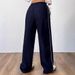 AC789 New Summer Thin Dark Blue Sports With Side Stripes, Elastic Waist And Drawstring, Casual Pants For Women_ecoleips.com