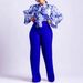 Women's Clothing Elegant Tie-Front Blouse & Straight-Leg Pants Set | Autumn Women’s Casual Outfit | Polyester Blend Matching Suit_ecoleips.com