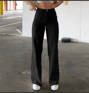 Women's Clothing High Waist Solid Color Slim Jeans_ecoleips.com