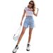 Women's Clothing New Denim Shorts Casual High Waist Loose Slim Pants_ecoleips.com