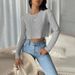 Voya International Best-selling Women's Casual Versatile T-shirt, Spring/summer Simple Commuter Solid Color Short Crop Top_ecoleips.com