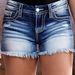 Women's Clothing New Design Women's Fashion Tassel Perforated Denim Shorts_ecoleips.com