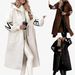 rge collar down jacket with hood and long style for winter, slim waist and knee length thickened women's coat_ecoleips.com