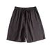 Suitable For All Seasons 14-Pack French Linen Loose Slimming Elastic Waist Drawstring Adjustable Wide-Leg Shorts Skirt Pants For Women#167_ecoleips.com