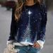 3D Printed Snowflake Christmas Sweatshirt - Cozy Fleece Pullover With Festive Design, Loose Fit Round Neck, Streetwear Style For Women (S-6XL)_ecoleips.com