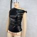 Sleeveless Leather T-Shirt Top For Women – Fashionable Twist Pleated Design, Oblique Shoulder, Tight Waist Vest, Summer Casual & Party Wear_ecoleips.com