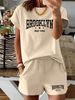 Women’s 2 Piece Outfit Set – Oversized Graphic T-Shirt And Biker Shorts Matching Set, Casual Summer Lounge Tracksuit For Daily Wear-336_ecoleips.com