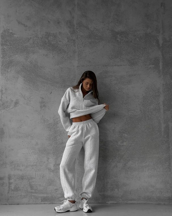 Women's Oversized Fashion Pullover Sweatshirt And Pants Set Long Sleeved Casual Two Piece Collection_ecoleips.com