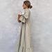 Women's Plaid Puff Sleeve Dress Spring/Summer Long Skirt Fashion_ecoleips.com