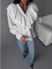 New Spring/Summer Women's Elegant Lace Layered Casual Shirt With French Lace Trim Long Sleeves_ecoleips.com